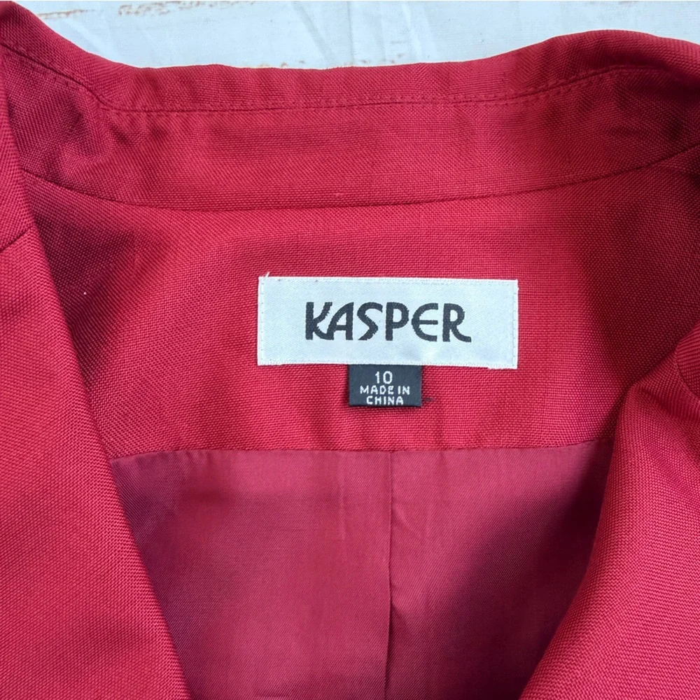 Kasper 100% Silk Red Suit Blazer –‎ Size 10 (BNWT) - Picture 6 of 12